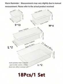 Transparent Drawer Storage Boxes, Suitable For Cosmetics, Lipstick, Perfume, Brushes, Eyeshadow, Skincare, Kitchen Utensils, Snacks, Stationery, Room Decor, Home Decor, Bathroom Decor, Desk Accessories - Clear - View 8
