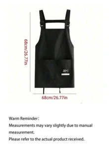 1pc Waterproof & Oil-Resistant Kitchen Apron, Suitable For Home Use, With Pockets, Polyester Anti-Stain, Cooking Apron For Home, Restaurant, Crafts, Gardening, Bbq, School, Cafe, Unisex, Great Gift - One Size Fits All - View 7