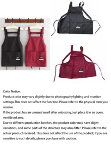 1pc Waterproof & Oil-Resistant Kitchen Apron, Suitable For Home Use, With Pockets, Polyester Anti-Stain, Cooking Apron For Home, Restaurant, Crafts, Gardening, Bbq, School, Cafe, Unisex, Great Gift - One Size Fits All - View 3