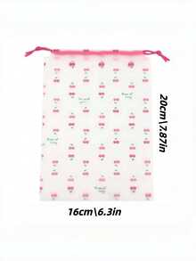 Cherry Pattern Travel Shoe Bags Drawstring Closure Transparent Rope Laundry Organizer Large Capacity White Cherry Print For Men Women Daily Home Travel Use - View 3