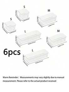 Transparent Drawer Storage Boxes, Suitable For Cosmetics, Lipstick, Perfume, Brushes, Eyeshadow, Skincare, Kitchen Utensils, Snacks, Stationery, Room Decor, Home Decor, Bathroom Decor, Desk Accessories - Clear - View 7