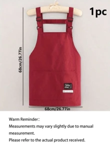 1pc Waterproof & Oil-Resistant Kitchen Apron, Suitable For Home Use, With Pockets, Polyester Anti-Stain, Cooking Apron For Home, Restaurant, Crafts, Gardening, Bbq, School, Cafe, Unisex, Great Gift - One Size Fits All - View 10