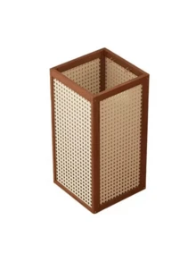Rattan-Style Freestanding Umbrella Stand With Drip Tray, Entryway Storage Holder For Long And Folding Umbrellas - Plastic vine rain rack (brown) - View 10
