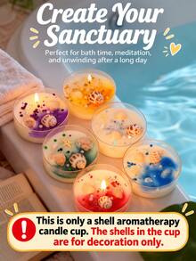 Joivida 1/2Pcs Beach Scented Soy Wax Candles, Conch Jar Candle With Seashell Starfish Decor, Coastal Aromatherapy Home Fragrance For Bedroom Bathroom, 6 Scents, Perfect Gift(Random Shell Size & Color; Slight Bead/Glitter Shedding Is Normal) - multicolor - View 8