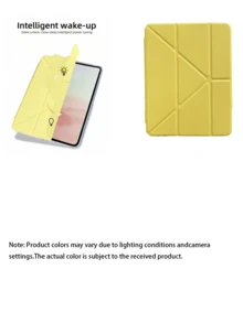 1 buah Casing Pelindung Tablet Lipat Berbentuk Y Akrilik, Kuning Lemon, Penutup Magnetik, Penyangga Multi-Sudut, Slot Pena, Cangkang Belakang Akrilik Transparan Tinggi Anti-Tekuk Anti-Gores, Mode Tidur/Bangun, Casing Pelindung Tablet Kasual/Minimalis/Kuning - Kuning - View 3