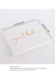 Elegant Linen Wedding Guest Book - 100 Blank Pages For Signatures And Photos; Multi-Purpose Guest Book For Anniversary, Baby Shower, Birthday, And Bridal Parties School Supplies - A - View 3