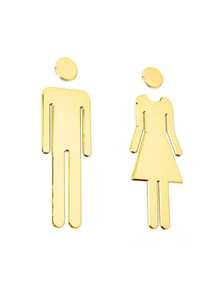 2Pcs Restroom Sign Wall Stickers, Mirror Men Women Door Plaque, Wall Door Decor, Birthday Graduation Gift - 2PCS - View 8