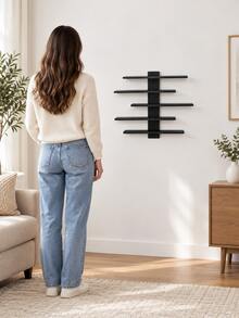 5-Tier Multifunctional Wall-Mounted Display Rack, Available In 2 Colors. Designed As Architectural Art Decor To Save Space, Corner Shelf, Wall-Mounted Triangle Shelf, Wall Partition Rack, Bathroom Shelf, Kitchen Wall Organizer - Multicolor - View 8