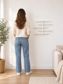 5-Tier Multifunctional Wall-Mounted Display Rack, Available In 2 Colors. Designed As Architectural Art Decor To Save Space, Corner Shelf, Wall-Mounted Triangle Shelf, Wall Partition Rack, Bathroom Shelf, Kitchen Wall Organizer - Multicolor - View 7