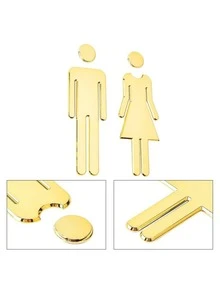 2Pcs Restroom Sign Wall Stickers, Mirror Men Women Door Plaque, Wall Door Decor, Birthday Graduation Gift - 2PCS - View 7