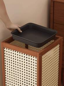 Rattan-Style Freestanding Umbrella Stand With Drip Tray, Entryway Storage Holder For Long And Folding Umbrellas - Plastic vine rain rack (brown) - View 9
