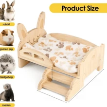 1PC All-Season Elevated Pet Bed - With Detachable Stairs & Cozy Cushion, Suitable For Guinea Pigs, Rabbits, Chinchillas, Hamsters And Ferrets - View 8