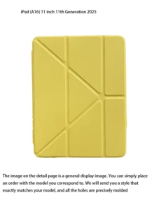 1 buah Casing Pelindung Tablet Lipat Berbentuk Y Akrilik, Kuning Lemon, Penutup Magnetik, Penyangga Multi-Sudut, Slot Pena, Cangkang Belakang Akrilik Transparan Tinggi Anti-Tekuk Anti-Gores, Mode Tidur/Bangun, Casing Pelindung Tablet Kasual/Minimalis/Kuning - Kuning - View 9
