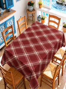 Joivida Taplak meja kotak-kotak merah anggur, terbuat dari bahan beludru peach, mudah dibersihkan, tahan lama, cocok untuk dekorasi dapur dan ruang makan, cocok untuk pesta, piknik, dan penggunaan rumah tangga. Kainnya kokoh dan merupakan pilihan ideal untuk perlengkapan makan pesta. - Persegi diagonal merah anggur - View 8