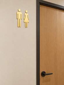 2Pcs Restroom Sign Wall Stickers, Mirror Men Women Door Plaque, Wall Door Decor, Birthday Graduation Gift - 2PCS - View 5