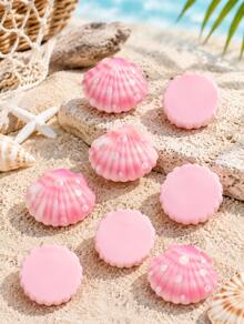 0.98 Inch / 2.5cm Resin Seashell Decor, Mini Artificial Seashell Ornament For Wedding, Holiday, Home Crafts & Home Decor Accessories - Gradient powder - View 9