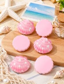 0.98 Inch / 2.5cm Resin Seashell Decor, Mini Artificial Seashell Ornament For Wedding, Holiday, Home Crafts & Home Decor Accessories - Gradient powder - View 5