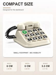 1pc Retro Telephone-Shaped Temporary Parking Number Plate, Magnetic Privacy Handset, Customizable Phone Number Display, Residue-Free Dashboard Contact Sign For Cars - A - View 9