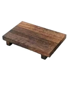 Ornate Wooden Base, Candle Holder, Jewelry Display Tray, Coffee Tray, Kitchen Decor Accessories, Room Decor, Suitable For Living Room, Wedding, Camping, Bathroom, Sleeping, Caf, And Other Places, Perfect Gift For Women Interested In Decoration - Maroon - View 3