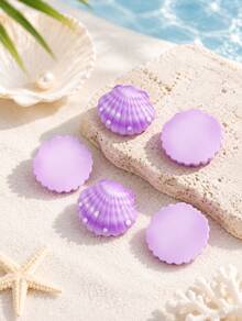 0.98 Inch / 2.5cm Resin Seashell Decor, Mini Artificial Seashell Ornament For Wedding, Holiday, Home Crafts & Home Decor Accessories - Gradient purple - View 7