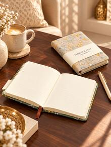 Cirelle 1pc A6 Linen Embroidered Notebook, Vintage Floral Fabric Cover Journal, Thick Pocket Notepad For Travel, School, Office, Handmade Diary, Gift For Her - multicolor - View 2