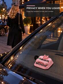 1pc Retro Telephone-Shaped Temporary Parking Number Plate, Magnetic Privacy Handset, Customizable Phone Number Display, Residue-Free Dashboard Contact Sign For Cars - A - View 12