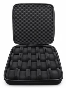 15/20 Slots Portable Watch Organizer With Handle Scratch-Resistant Interior Watch Case With Flip For Men And Women Multifunctional Watch Box For Home Travel Watch Collectors Ideal Gift Accessories Home Organization Decor Travel Essentials - Dark Black - View 9