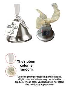 1PC Christmas Tree Hanging Ornament Wing Bell Shape Shiny Gold Silver Decor For Holiday Party Home Festive Decoration Indoor Outdoor Hanging Pendant Gift - A - View 3