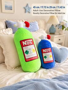 Zazumi 1Pc Racing Nitrous Bottle-Shaped Car Headrest Pillow, Soft Polyester Neck Support Cushion, Detachable Lumbar Backrest & Throw Pillow For Car Seat, Office Chair, Road Trips, Gaming Room Decor, Birthday Gift For Car Lovers - Multicolor - View 1