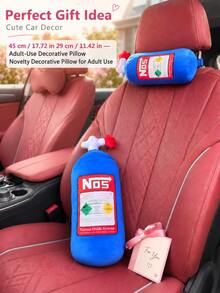 Zazumi 1Pc Racing Nitrous Bottle-Shaped Car Headrest Pillow, Soft Polyester Neck Support Cushion, Detachable Lumbar Backrest & Throw Pillow For Car Seat, Office Chair, Road Trips, Gaming Room Decor, Birthday Gift For Car Lovers - Multicolor - View 2