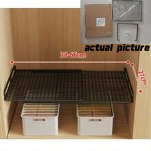 Heavy Duty Carbon Steel Expandable Wardrobe Storage Rack, Space-Saving Stackable Metal Closet Organizer, Adjustable Height Vertical Storage Shelf, Suitable For Bedroom, Kitchen, Office And Shoe Storage, Multi-Functional Easy Assembly Home - Multicolor - View 10