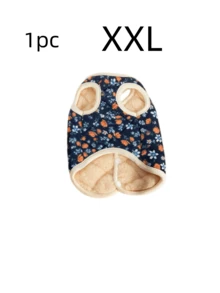 寵物冬季棉質背心 花卉拼色狗狗衣服 保暖無袖外套 適合泰迪 比熊貓 小型寵物套裝 - 藍色 - 查看 9