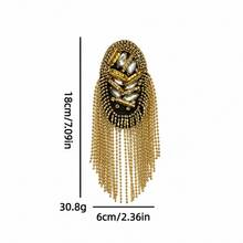 1Pc Rhinestone Clothing Accessory Set, Metal Fashion Tassel Epaulets, Decorative Accent Shoulder Badge For Garment Decoration - Multicolor - View 13