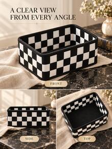 Muroi Mono 1PC/2PCS Multi-Purpose 2 Pieces Checkered Felt Storage Set - Soft Thick Felt With Classic Grid Pattern, Tear Resistant Organizer, Desktop & Closet Tidying, Multi-Scene Home Storage, For Women & Students, Back-To-School Dorm Supply, Holiday Gift - View 10