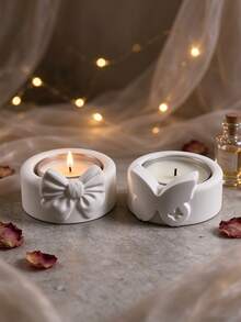 Cetakan Silikon Cangkir Lilin Motif Pita & Kupu-kupu, Cetakan Tempat Lilin Aromaterapi Buatan Tangan DIY, Ornamen Dekorasi Meja, Cetakan Kerajinan yang Dapat Digunakan Kembali - Beraneka warna - View 9