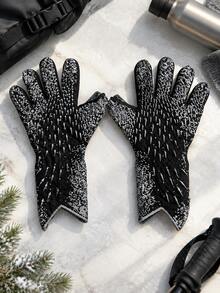1pc Football Goalkeeper Gloves With High-Grip Latex Palms, Wear-Resistant And Anti-Slip Design, Comfortable And Breathable Materials, Shock Absorption And Protection. Suitable For Youth And Adult Football Training, Matches And Daily Practice - black gray - View 9