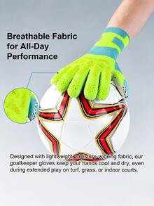 1 buah Sarung Tangan Kiper Sepak Bola dengan Telapak Tangan Lateks Berdaya Cengkeram Tinggi, Desain Tahan Aus dan Anti Selip, Bahan Nyaman dan Bernapas, Peredam Guncangan dan Perlindungan. Cocok untuk Latihan Sepak Bola Remaja dan Dewasa, Pertandingan, dan Latihan Harian. - Putih dan hijau - View 5