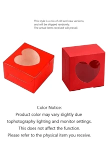20/10pcs Red Heart Shaped Bakery Boxes With Viewing Window, Ideal For Valentine'S Day Snacks, Cupcakes, Pastries, And Strawberry Desserts, Suitable For Weddings, Birthdays, And Other Occasions, Holiday Design Paper Baking Boxes - Multicolor - View 7