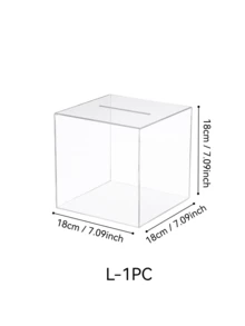 1PC, Acrylic Coin Piggy Bank - Transparent, Secure Locking Mechanism, Countertop Storage Box, Lightweight, No Need For Power, Perfect For Valentine's Day, Thanksgiving, And Homecoming - Multicolor - View 7