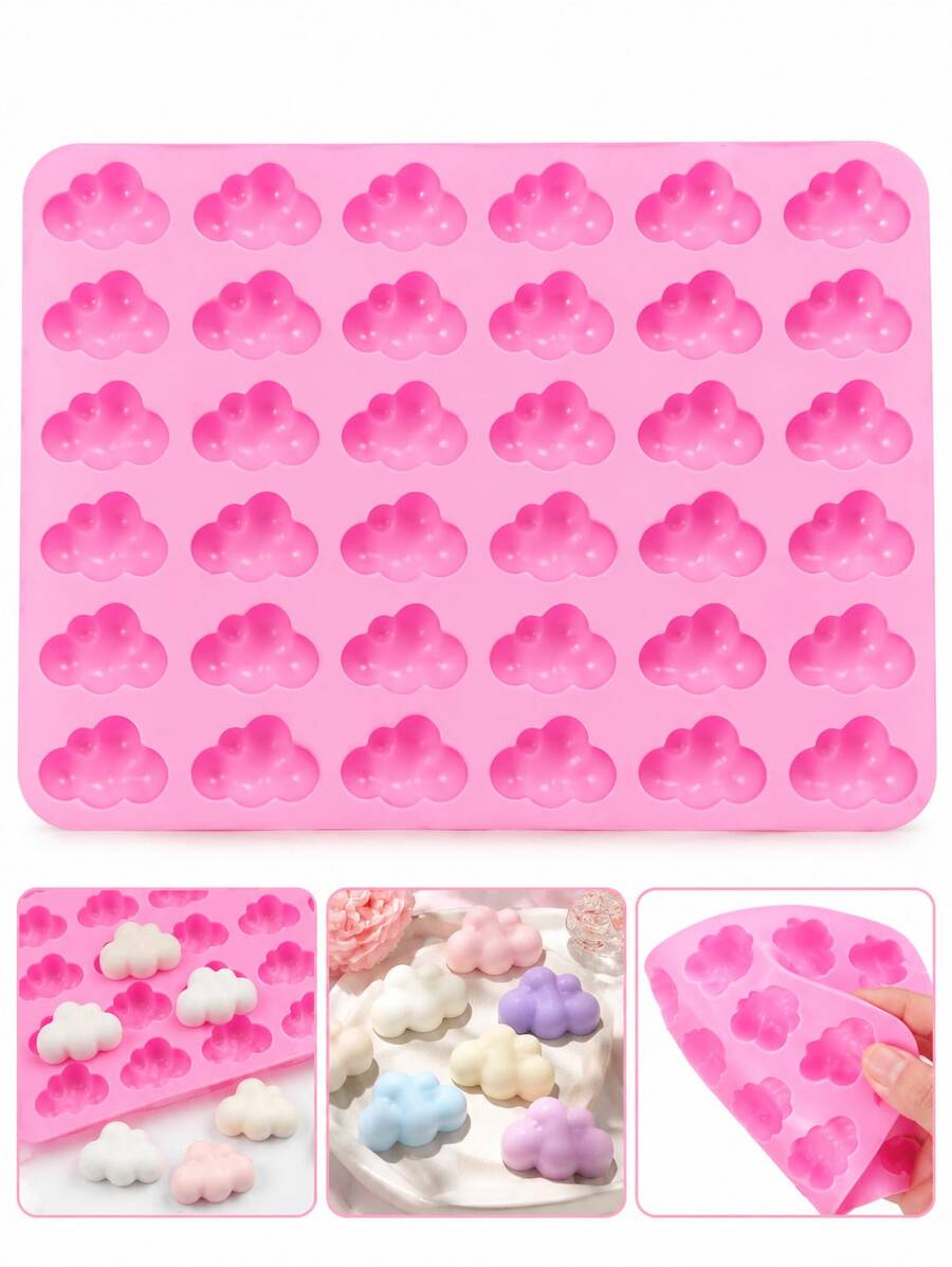 1 PC Cloud Shape Multi Grid DIY Silicone Mold Modern Flexible Non Stick Craft Mold For Soap Candle Clay Resin Epoxy Jewelry Plaster Polymer Clay Crafting Tool Home Decor Gift For Holiday Party Birthday Anniversary - Multicolor - View 1