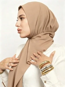Dealstrict قطعة واحدة حجاب فوري مع زر جاهز للارتداء وشاح نسائي مسلم تغطية كاملة للرأس لفات إسلامية قبعات توربان - الأسود - مشاهدة 5