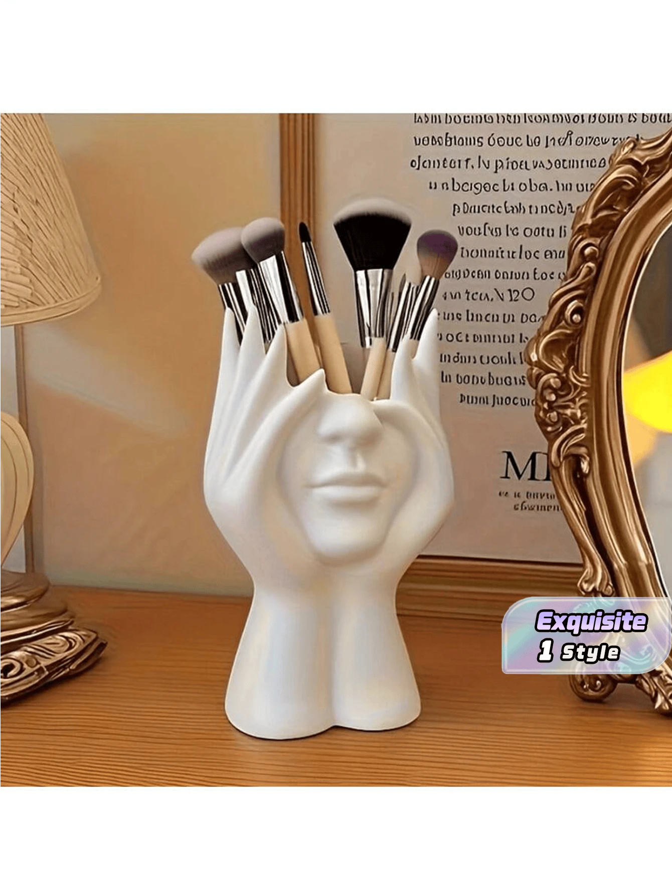 Unique Creative Body Art Modeling Cosmetic Brush Storage Box Pen Container Decorative Cup Storage Box/Desktop Installation Tool, Used To Store Makeup Tools, Cute Cosmetics Storage-Dressing Table Beauty Storage Box/Bathroom Cosmetics Storage/Large - multicolor - View 1