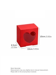 20/10pcs Red Heart Shaped Bakery Boxes With Viewing Window, Ideal For Valentine'S Day Snacks, Cupcakes, Pastries, And Strawberry Desserts, Suitable For Weddings, Birthdays, And Other Occasions, Holiday Design Paper Baking Boxes - Multicolor - View 2