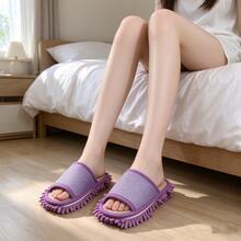 1pair Removable And Washable Linen Mop Slippers, Unisex Cleaning Slippers - multicolor - View 18