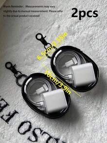 Hộp đựng cáp mini cầm tay 1 món màu trơn, chất liệu chống sốc, trong suốt pha lê, giải pháp lưu trữ đa năng cho dây cáp, sạc, tai nghe và các vật dụng thiết yếu, lý tưởng để sắp xếp và mang theo các đồ dùng cần thiết - Nhiều màu - Xem 9