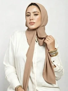 Dealstrict قطعة واحدة حجاب فوري مع زر جاهز للارتداء وشاح نسائي مسلم تغطية كاملة للرأس لفات إسلامية قبعات توربان - الأسود - مشاهدة 6
