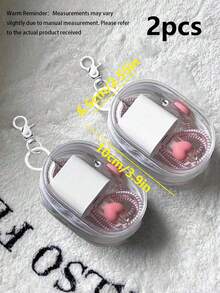 Hộp đựng cáp mini cầm tay 1 món màu trơn, chất liệu chống sốc, trong suốt pha lê, giải pháp lưu trữ đa năng cho dây cáp, sạc, tai nghe và các vật dụng thiết yếu, lý tưởng để sắp xếp và mang theo các đồ dùng cần thiết - Nhiều màu - Xem 7