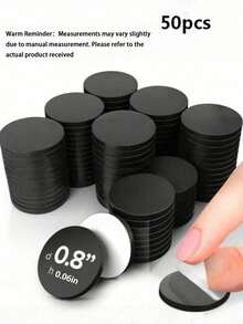 50 Pieces / 100 Pieces Round Magnets With Adhesive Backing, Soft Rubber Magnets, Self-Adhesive Magnetic Points, Strips, Soft Magnetic Patches, Refrigerator Magnets Diy - black - View 8