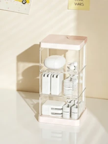 Rotatable Multi-Layer Dust-Proof Makeup Sponge Holder, Luxury Desktop Storage Rack For & Makeup Brushes - Multicolor - View 6
