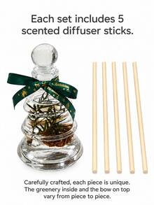 Cirelle Christmas Tree Shaped Reed,Crafted With Transparent Glass Bottle And Decorative Rattan Balls. It Releases Pleasant Scent To Fill The Room. Perfect For Tabletop Decor During Holiday Season, Suitable For Bedroom Display And Festive Gift Giving. - multicolor - View 18